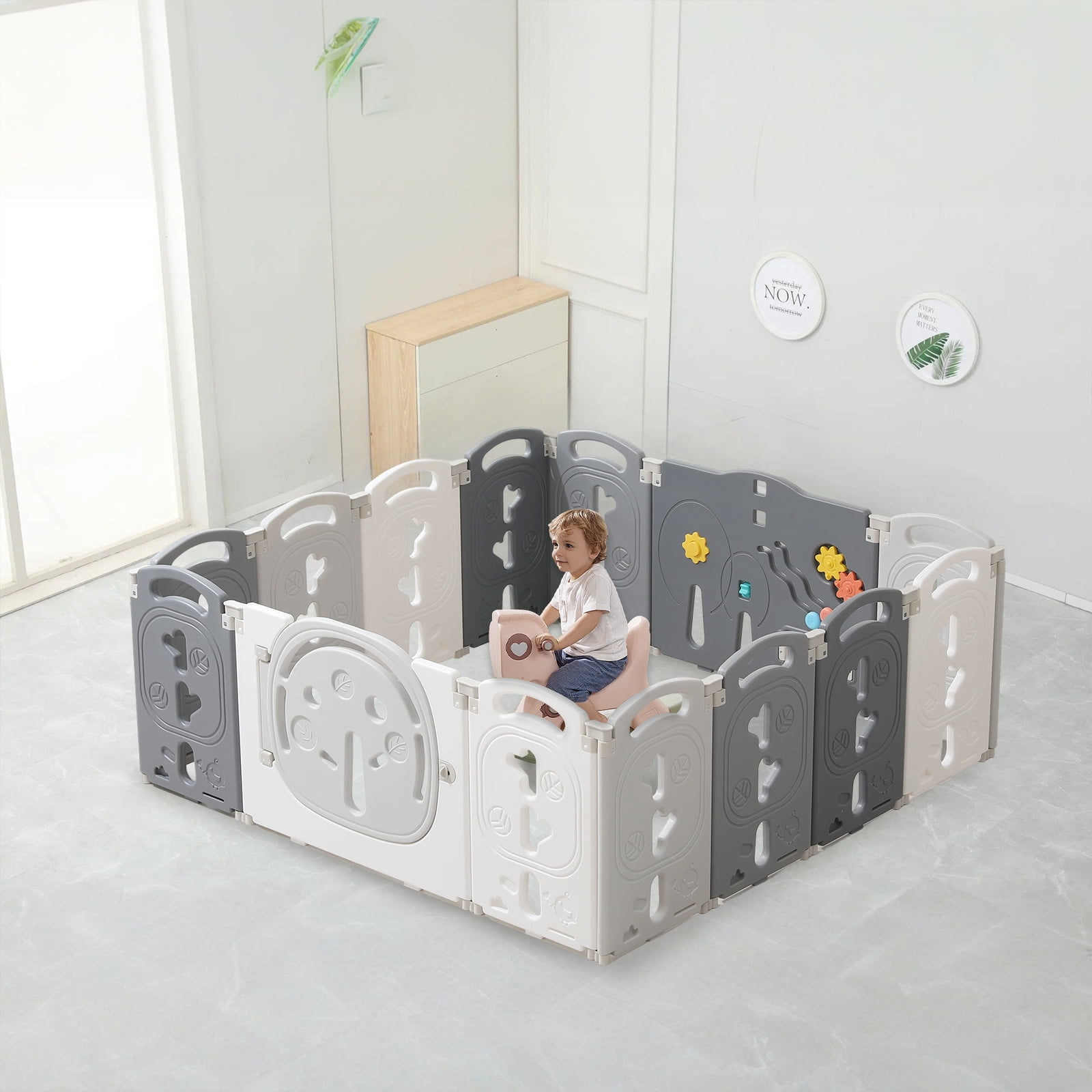 Kids and Toddlers' Playpen,Kids Activity Center Safety Play Yard for Indoor&Outdoor,Plastic,Portable,59"x59"