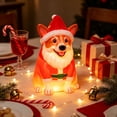 thumbnail image 6 of ZENVIVE Freestanding Lighted Dog Blow Mold Christmas Decoration, Corgi Statue with Santa Claus Design, Cute Resin Light Decor with Warm LED Glow for Indoor, Outdoor, Yard, Patio, Garden & Display, 6 of 9