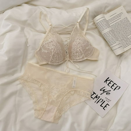 HHH Ballet Style Strap Push up Lace Sexy Lingerie Sexy Hot Girl French Style Big Chest Small Hollow out Bra Set