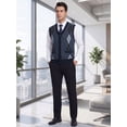 thumbnail image 2 of INSPIRE CHIC Men's Classic Sleeveless V-Neck Button Argyle Knitwear Sweater Cardigan Vest M Navy Gray, 2 of 6
