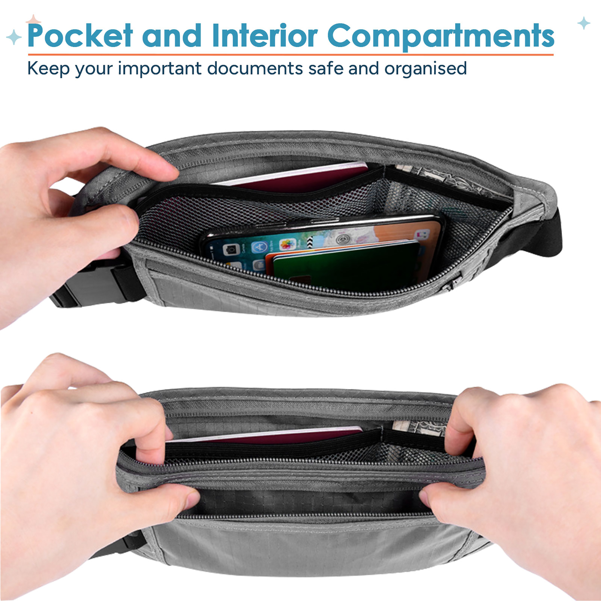 Travel Inspira RFID Blocking Travel Money Belt with Passport Holder photo 2