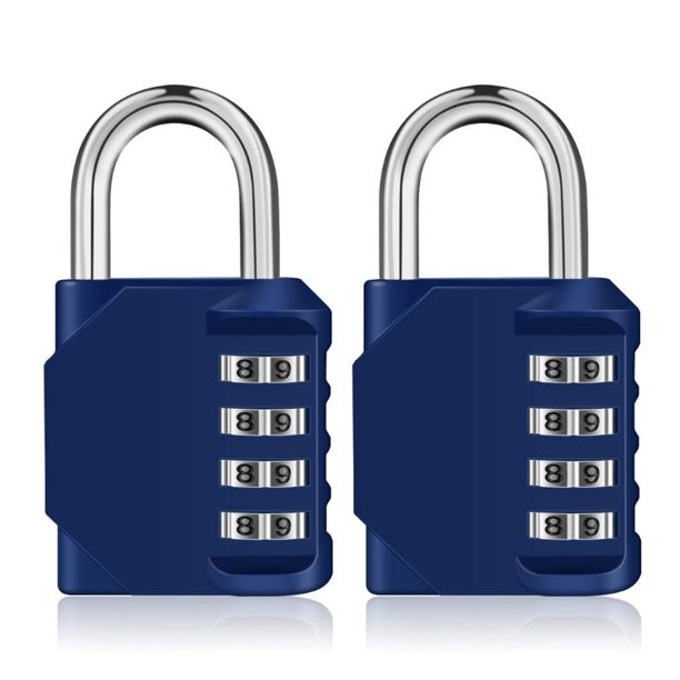2 Pack Resettable Weatherproof Combo Lock 4Digit Combination Padlock
