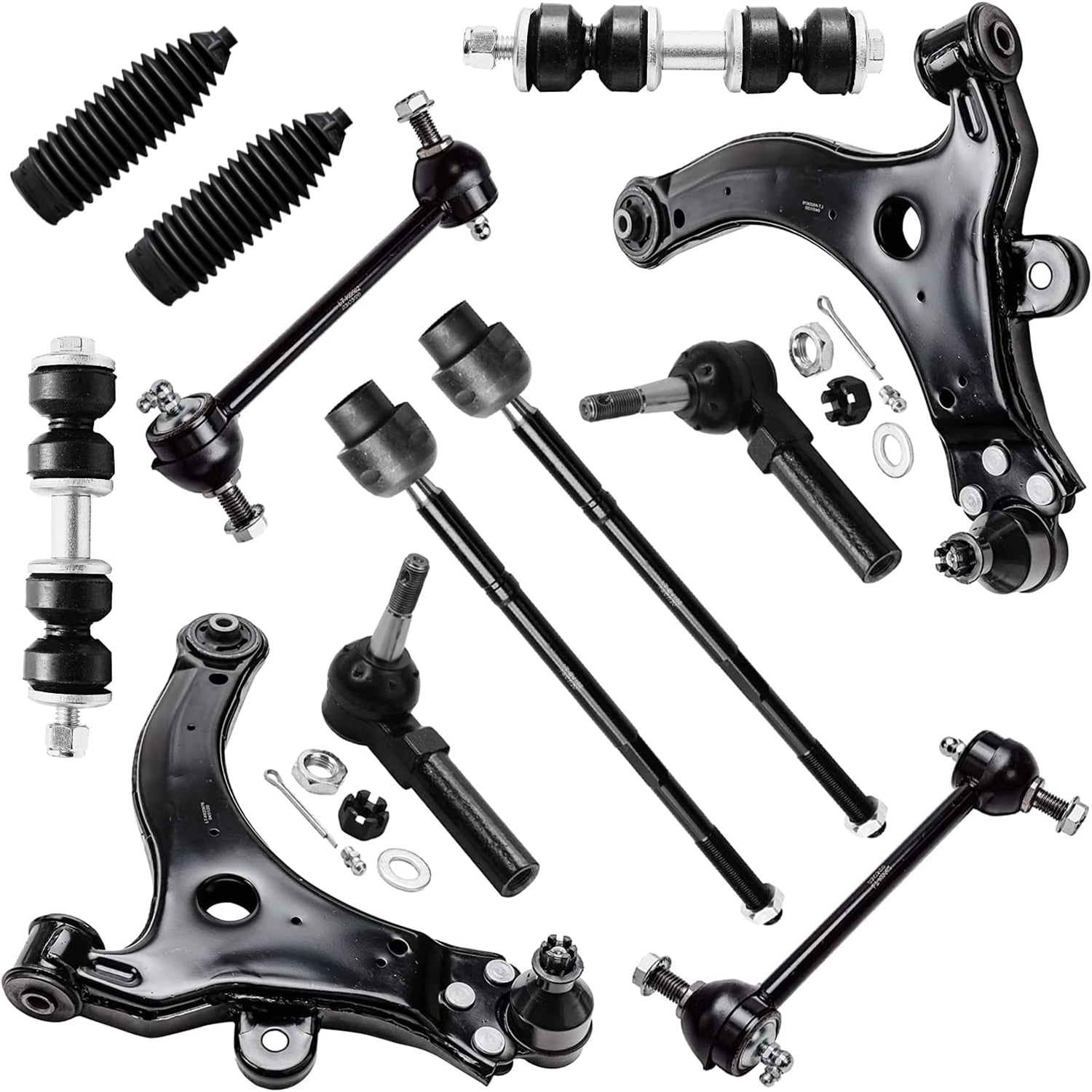 Detroit Axle - Front End 14pc Suspension Kit for Chevy Impala Monte Carlo Buick LaCrosse Regal Century Allure, Struts Control Arms with Ball Joint Tie Rods Boots Front Rear Sway Bars