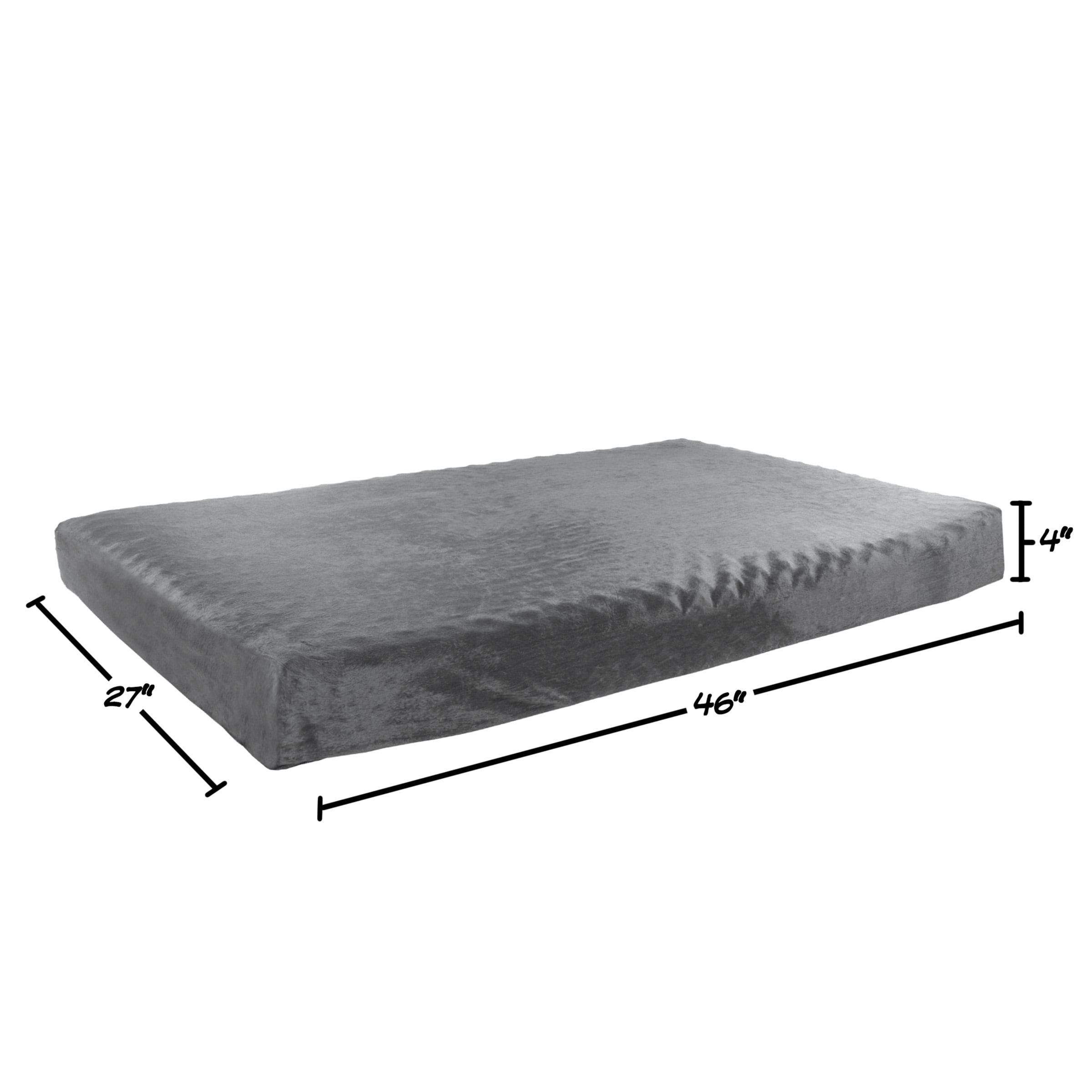 PETMAKER 46x27 Orthopedic Dog Bed with Removable Washable Cover, Gray