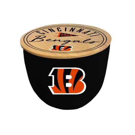 Pegasus Cincinnati Bengals 16oz. Script Circle Wood Top Ceramic Candle Pegasus Cincinnati Bengals 16oz. Script Circle Wood Top Ceramic Candle