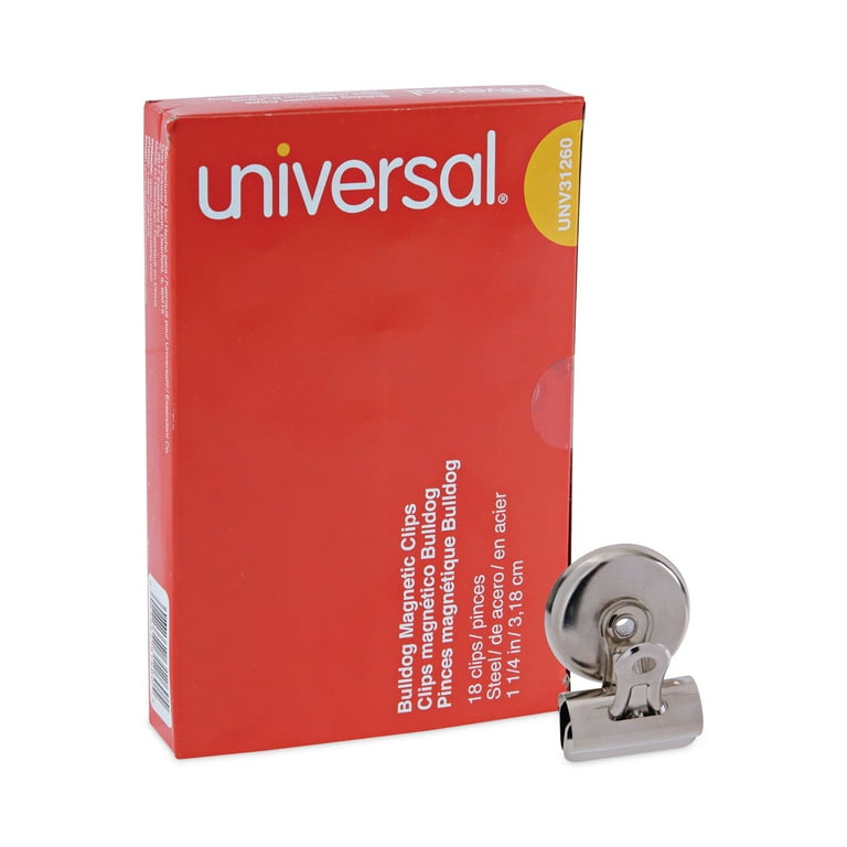 Bulldog Magnetic Clips, Small, Nickel, 18/Pack Bulldog Magnetic Clips, Small, Nickel, 18/Pack