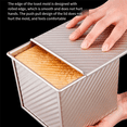 thumbnail image 3 of 2X Mini Loaf Pan with Lid, 0.55Lb(250G) Dough Capacity Non-Stick Square Toast Box for Oven Baking, 3 of 7