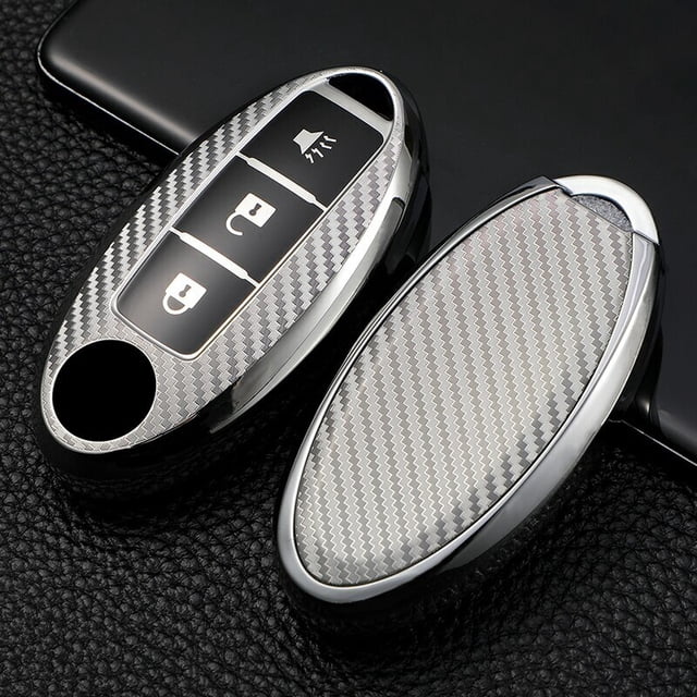 Car Key Fob Cover Case Protector TPU Carbon Fiber Remote Car Key Fob Case Cover Holder Shell For Nissan Infiniti