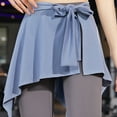 thumbnail image 4 of Womens Solid Color Yoga Wrap Skirt Hip Scarf Sport Tennis Athletic Running Cover Up Tie Up Asymmetrical Short Skirt, 4 of 8