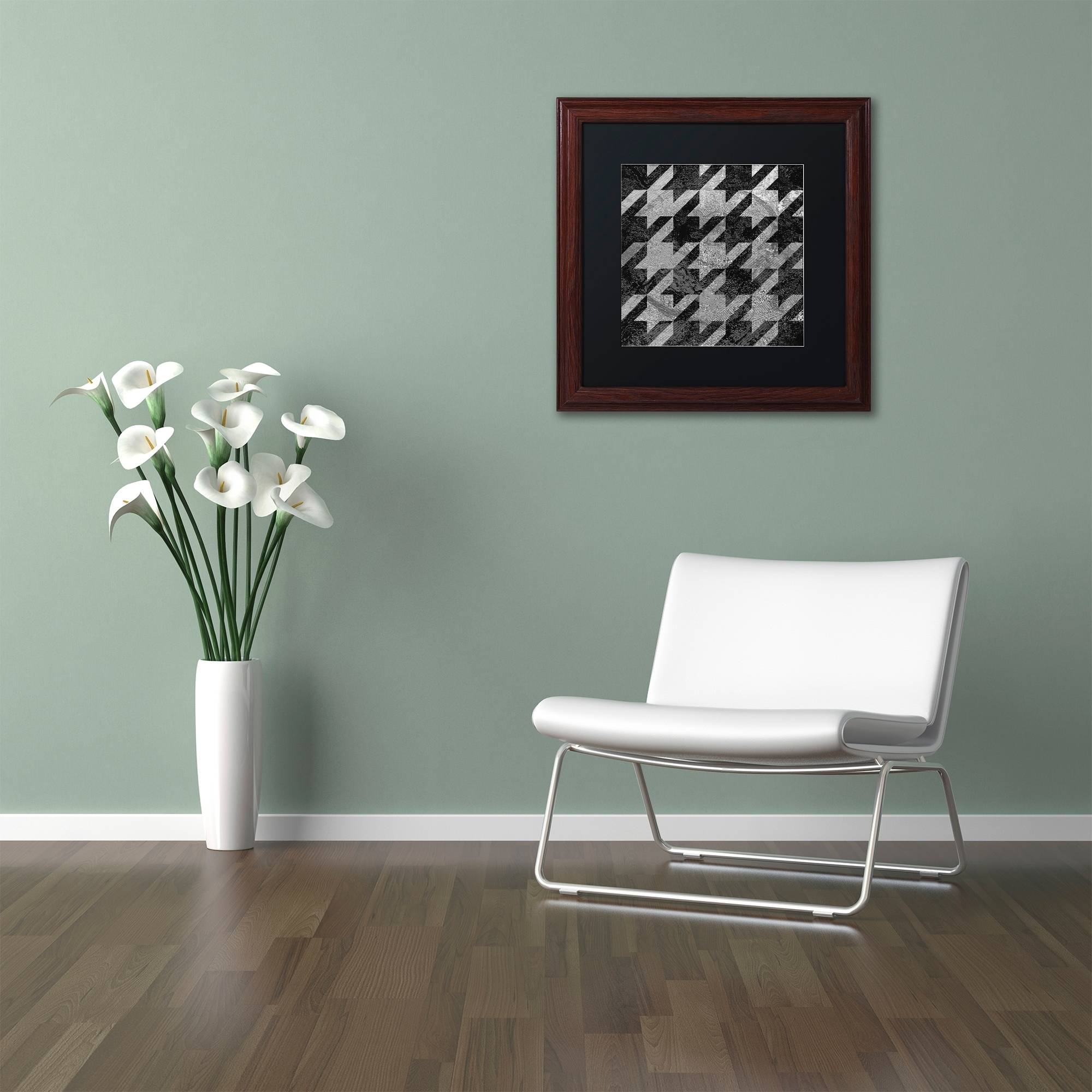 Trademark Fine Art "Houndstooth VI" Canvas Art by Color Bakery Black Matte, Wood Frame
