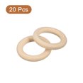 thumbnail image 3 of 20Pack 45mm(1.8") Natural Wood Rings, 8mm Smooth Unfinished Wooden Circles, 3 of 6
