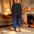 thumbnail image 7 of Hsovts Mens Pajama Pants Red Bats Halloween, Cotton Soft Sleep Lounge Pj Bottoms with Pockets Drawstring Blue L, 7 of 7