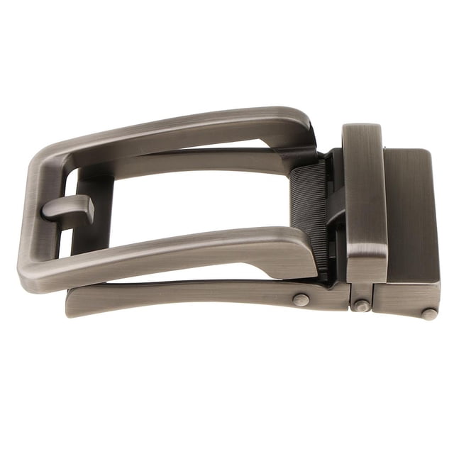 Esquirla Men Casual Retro Rectangular Ratchet Belt Automatic - Light gray black, as