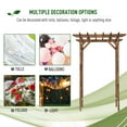 thumbnail image 6 of 79in Wooden Garden Arbor Arch Trellis with Classic Countryside Style, Pergola Style Roof for Climbing Vines for Ceremony Party Weddings, 6 of 7