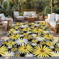 thumbnail image 2 of Farmhouse Daisy Outdoor Rug for Patio/Deck/Porch, Non-Slip Large Area Rug 4 x 6 Ft, Spring Watercolor Yellow White Floral Indoor Outdoor Rugs Washable Area Rugs, Reversible Camping Rug Carpet Runner, 2 of 8