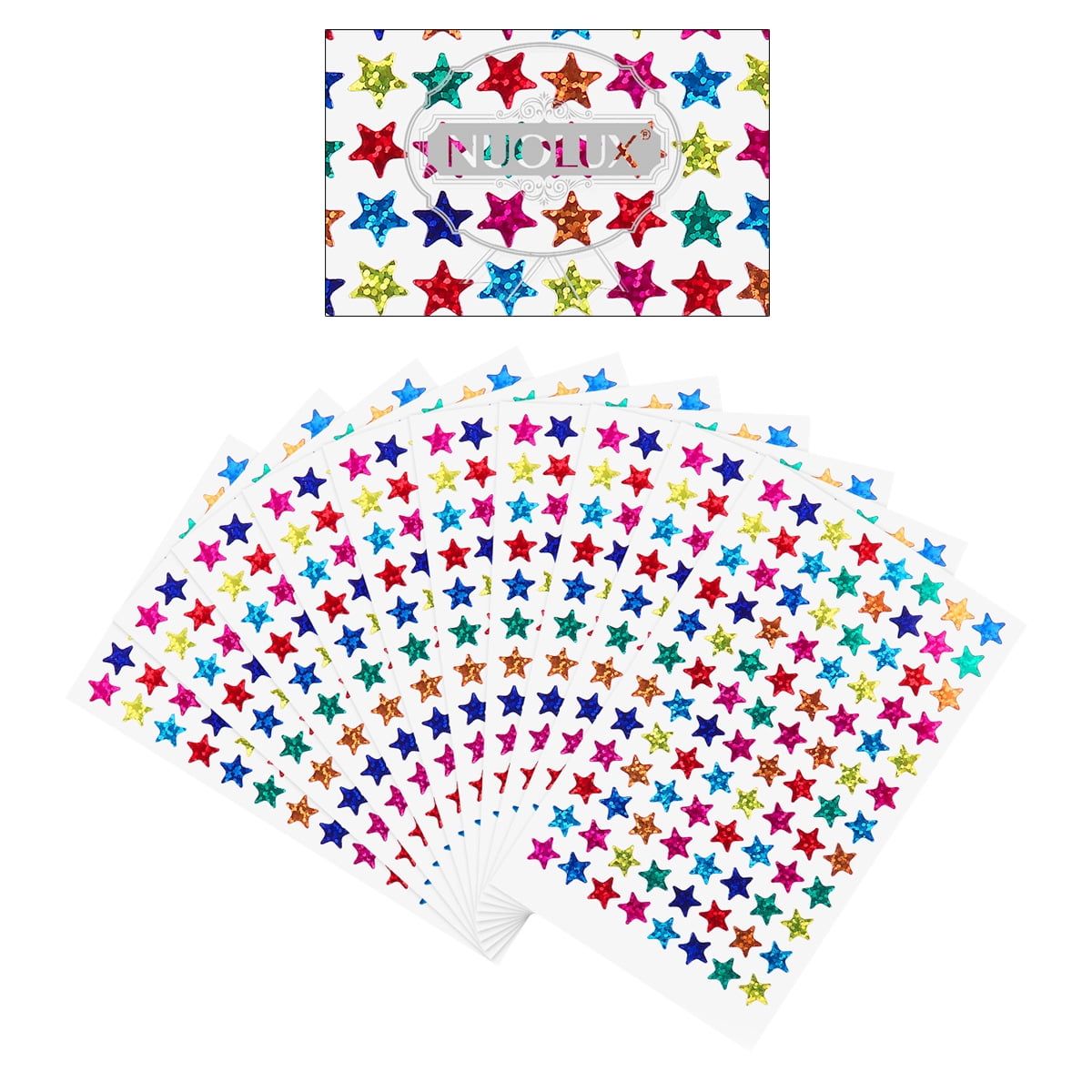 Eureka Back to School Assorted Color Glitter Star Stickers for Kids and  Teachers, 72pc