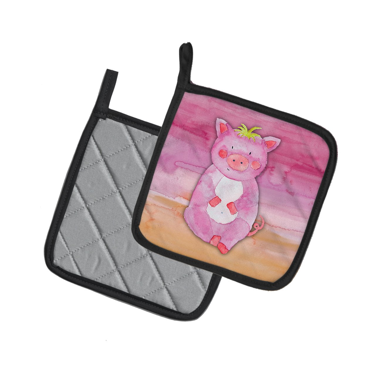 Caroline's Treasures Pig Watercolor Pair of Pot Holders