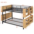 thumbnail image 2 of Harper & Bright Designs Full Over Full Size Metal Bunk Bed, Heavy-Duty Steel Bed Frame with Storage Shelf for Teens, Divided into 2 Separate Beds, Black, 2 of 16
