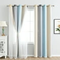 thumbnail image 2 of Mistaha 1pc Curtain Simple Gradient Hollow-out Star Pattern Double Layer Blackout Bedroom Living Room Insulation Curtain, 2 of 8