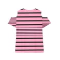 thumbnail image 6 of Efsteb Girls Tops Short Sleeve Striped Print Casual Soft Crew Neck Comfy Lightweight Cold Shoulder Tunic Shirts for Parties（Pink，9 Years）, 6 of 8