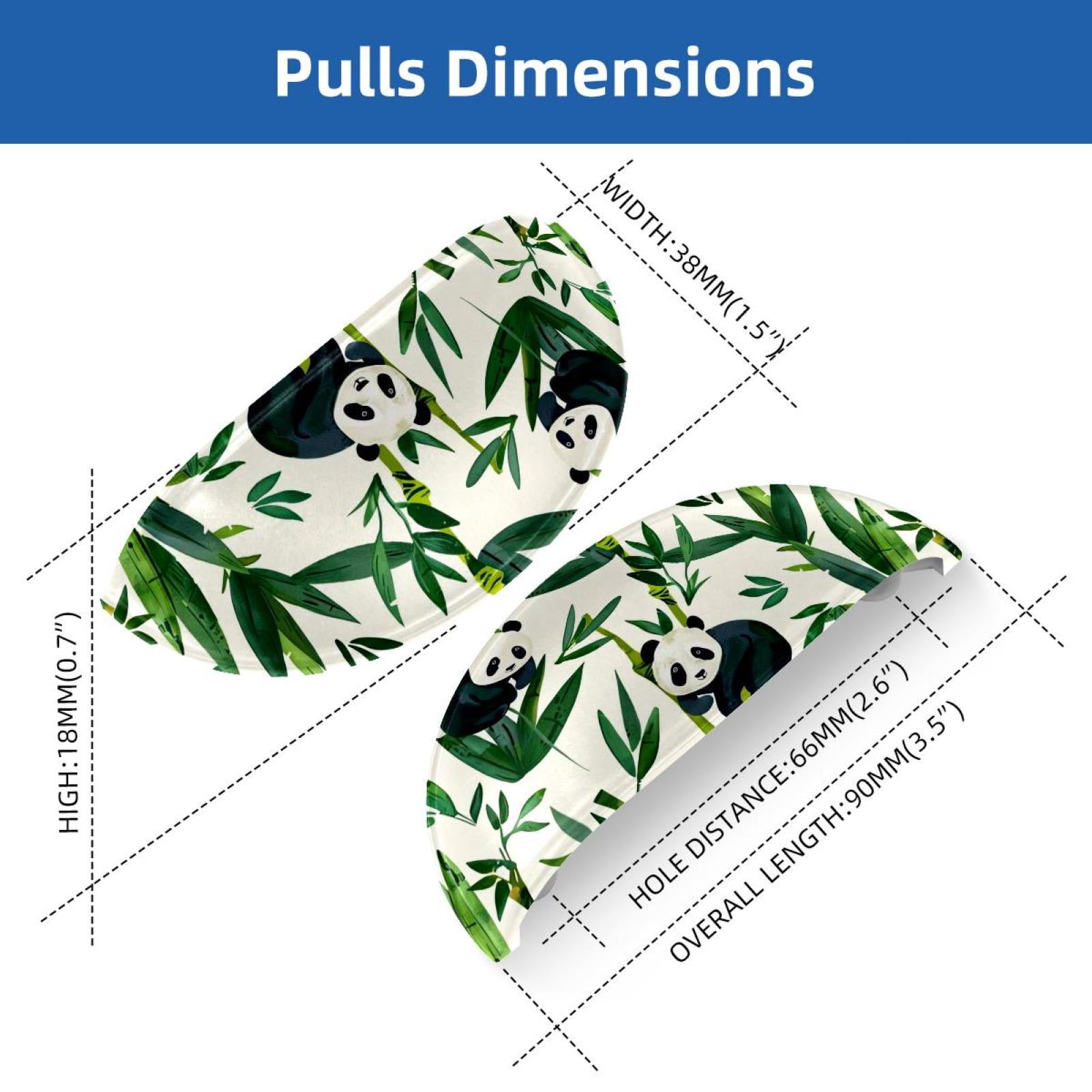 PhooArto 6 Pcs Cup Drawer Pulls, Panda Bamboo Pattern Shell Shape Handles Cabinet Knobs for Dresser Cupboard Closet Wardrobe with Screws