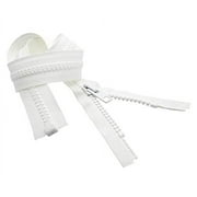 YKK #10 Heavy Duty Vislon Molded Plastic Separating Zippers - Black or White (White, 30" Inches)