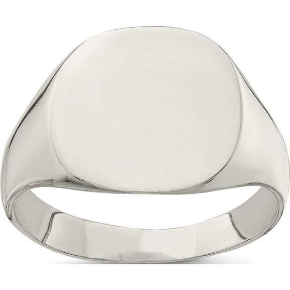 Sterling Silver 14X15mm Closed Back Signet Ring (Size 10) Made In India qr1227-10