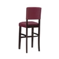 thumbnail image 4 of Linon Monaco Full Back Wood Bar Stool, 30" Seat Height, Espresso Finish with Dark Red Fabric, 4 of 10