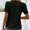 thumbnail image 4 of Summer Homenesgenics Womens Tops under $5 Women's New Round Neck Short Sleeve Solid Color Casual Top Black M, 4 of 6