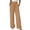 Khaki, variant on Hueook Wide Leg Sweatpants Women Strip Striped Ruffle Drawstring Casual Pants with Pockets Green XL