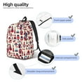 thumbnail image 4 of Naloa Rocket Pattern Canvas Backpack for Men Women Rucksack Casual Travel Daypack College Tote Satchel Bookbag for Teens-Small, 4 of 7