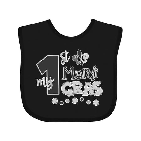 

Inktastic My 1st Mardi Gras with Dots Gift Baby Boy or Baby Girl Bib