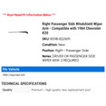 thumbnail image 2 of Right Passenger Side Windshield Wiper Arm - Compatible with 1984 Chevy K20, 2 of 2