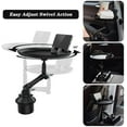 thumbnail image 2 of Car Cup Holder Tray Table, Universal Multifunction Car Tray for Eating, 360° Swivel Arm, Adjustable Car Food Eating Tray Table and Base with Phone Slot, Enjoy Your Food and Stay Organized (Long), 2 of 7