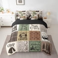 thumbnail image 2 of Happy Camping Comforter Set 7 Piece Rustic Cabin Camper King Bed In A Bag Rv Car Accessories For Travel Trailers Buffalo Plaid Arrow Pine Trees Bedding Set Travel Adventure Bed Set, 2 of 5