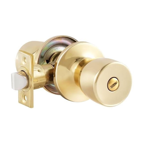 Premier Lock Tulip Privacy Knob Polished Brass Mobile Home