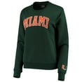 thumbnail image 2 of Women's Colosseum Green Miami Hurricanes Campanile Pullover Sweatshirt, 2 of 4
