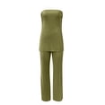 thumbnail image 6 of Women's 2-Piece Off Shoulder Set - Tube Top & Wide Leg Pants - Polyester - S-L - Summer Outfit, 6 of 7
