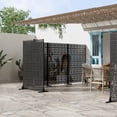 thumbnail image 3 of MAYEERTY 72 × 47in Outdoor Privacy Screen with Stand Metal Balcony Decorative Screen, Black, 3 of 7