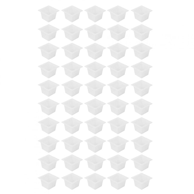 Soilless Plant Pot, Hydroponics Pot, 50Pcs Square Hydroponics Net Pot Toughness For Garden Containers Breeding Varieties White