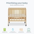 thumbnail image 5 of Dream On Me Birch 3-in-1 Folding Portable Mini Crib, Natural, 5 of 13