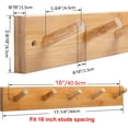 thumbnail image 2 of Coat Rack Wall Mounted,16" Hole to Hole,Coat Hanger Wall Mount with 5 Hooks for Hanging Coats,Hook Rack Peg Rail for Hats,Jacket,Clothes,Towels,Natural, 2 of 4