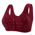 thumbnail image 2 of Dxzfnsa Women's Front Closure Racerback Bras Plus Size Full Coverage Supportive Underwire Plunge Unlined Bra (Wine,S), 2 of 9