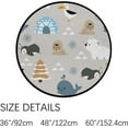 thumbnail image 3 of GZHJMY Kids Round Nursery Area Rug 3 ft Cute Animal Arctic Cartoon Washable Non-Slip Small Round Area Rug Throw Soft Cute Nursery Rug Lightweight Bathroom Rug for Dorm Kids Room Carpet Runner, 3 of 6