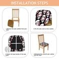 thumbnail image 4 of Black Skull Rose Pattern Seat Covers for Dining Room Chairs Set Of 4,Stretch Printed Washable Chair Seat Cover with Elastic Ties and Button,Removable Waterproof Couch Cushion Covers, 4 of 6