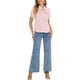 thumbnail image 2 of INSPIRAR CHIC Blusa de Chifón con Estampado Retro de Manga Corta y Cuello Peter Pan con Lazo S Puntos Rosados, 2 of 5