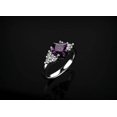 thumbnail image 3 of HeartsAndYou 2ct Natural Purple Amethyst Engagement Ring 14k SOLID White Gold Unique Design, 3 of 9