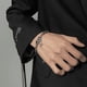 thumbnail image 2 of Pulsera de cuerda con forma de estrella de diamante negro para hombre, estilo simple, moderno y atractivo, de acero de titanio, joyería de mano de estilo permanente y simple, 2 of 5