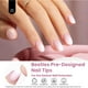 thumbnail image 2 of Press On Nails con forma de escarabajos, punta francesa, rosa degradado, extra cortos, 2 of 7