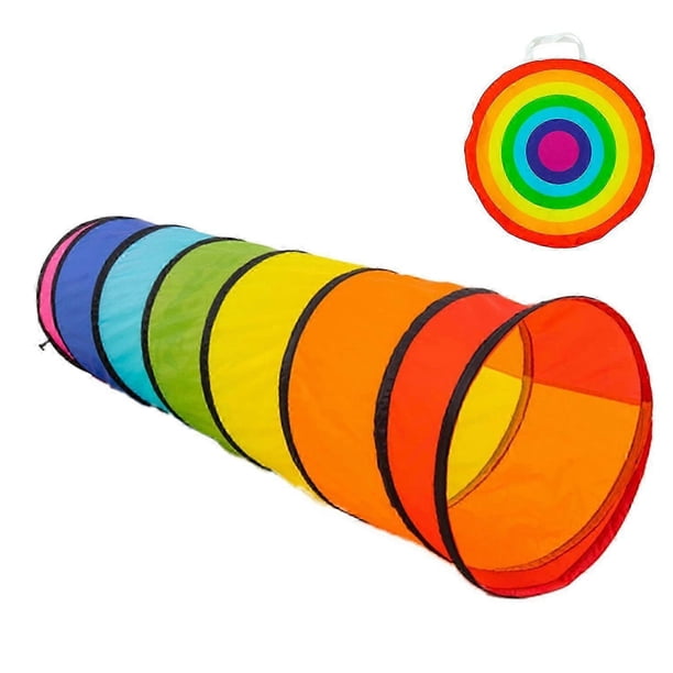 26-27 Rainbow Play Tunnel Toy for Babies Toddlers Indoor & Outdoor Tunnel Toy for Kids to Crawl Through